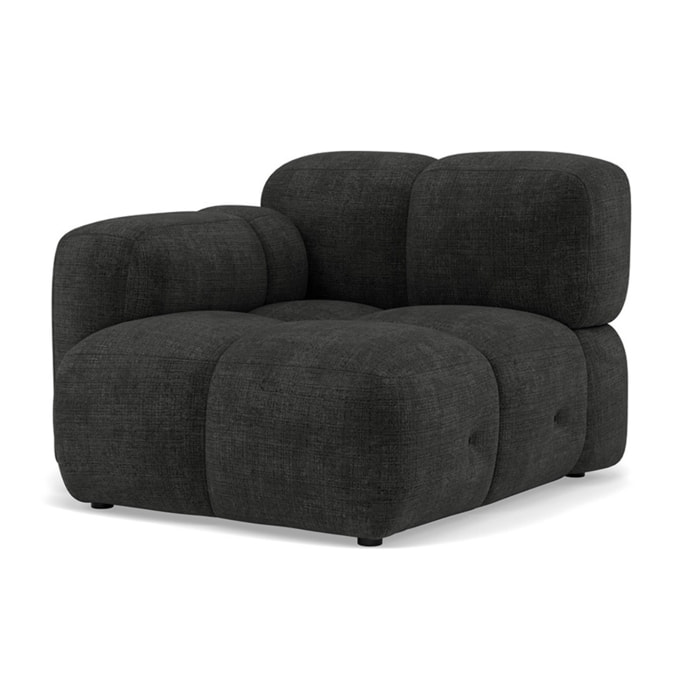 Grace - module d'assise gauche en velours texturé - Gris Anthracite
