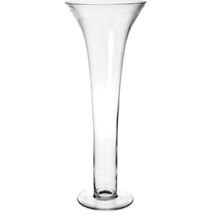 Vaso Aperto Con Piedistallo. Altezza 66 Cm - Pezzi 1 - 31X80X20cm - Colore: Incolore - Bianchi Dino - Vasi E Cont. Vetro, Alzate