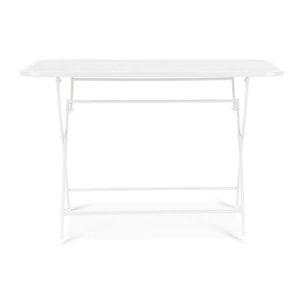 Tavolo rettangolare YVONNE in acciaio bianco, pieghevole, 110×70×72 cm