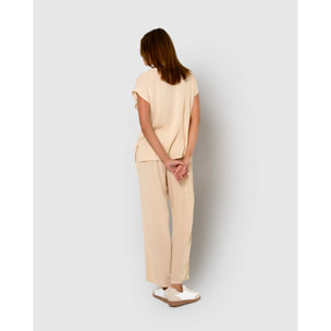 Camisa de mujer de viscosa bambula beige