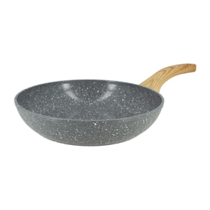 Poêle en aluminium effet pierre 24cm - tous feux CANNELLE