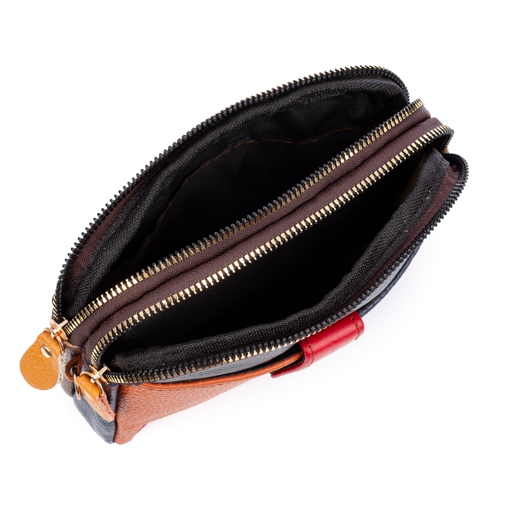 Attigliano bolso bandolera en piel auténtica Dollaro. Colores combinados aleatorios.