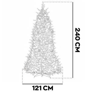 Waffle - Albero di Natale Tradizionale con Pigne in PE, PVC e PP Ø121x240H cm, 1391 Punte