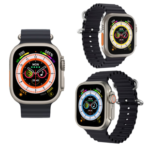 Smartwatch J68+ modalità sport e sensori di salute, avvisi di notifiche e chiamate bluetooth. Corona multifunzione.