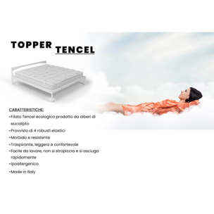TOPPER TRAPUNTATO TENCEL CON ELASTICI - Made in Italy