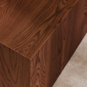 Set de 2 tables basses carrées gigognes décor bois SYLVA