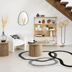 Miroir "Rosalia" - métal - noir - 55x75 cm