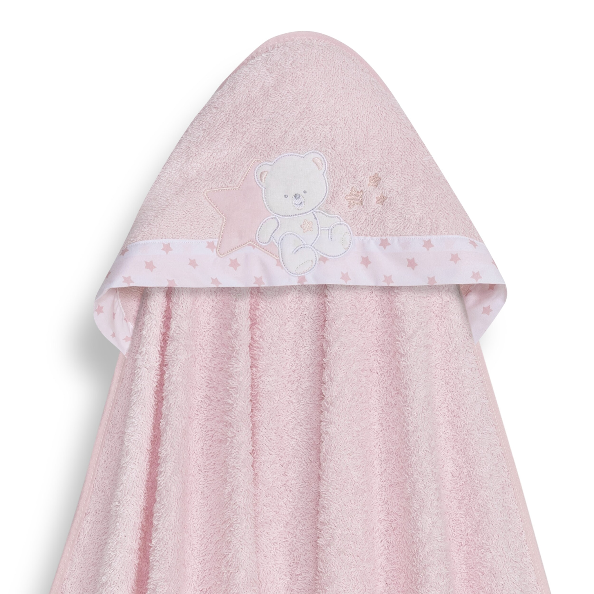 Capa Baño 1X1 Mod Osito Sentado Estrella+ Gorro Rosa