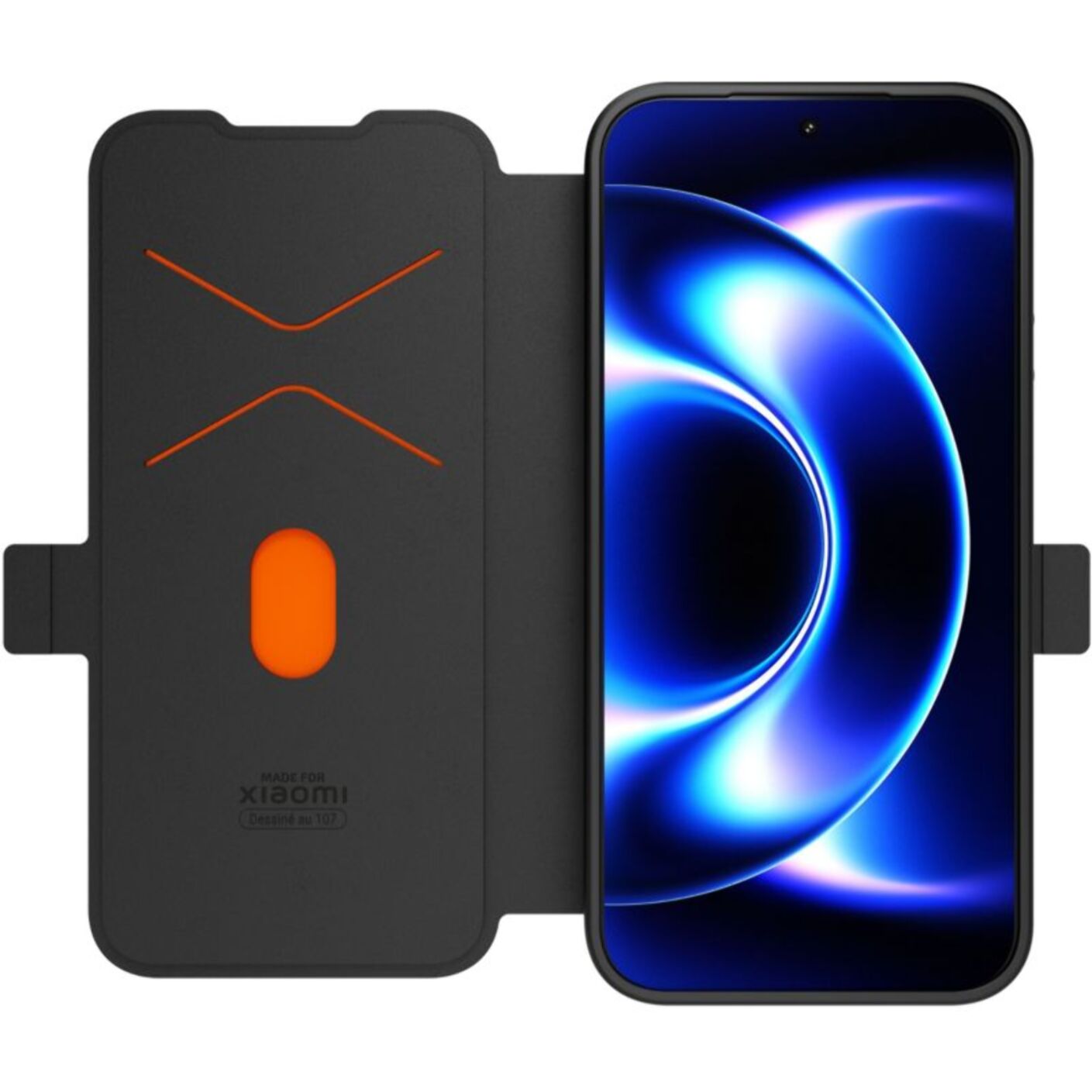 Etui avec cordon MADE FOR XIAOMI premium noir + dragonne Xiaomi 17 Ultra