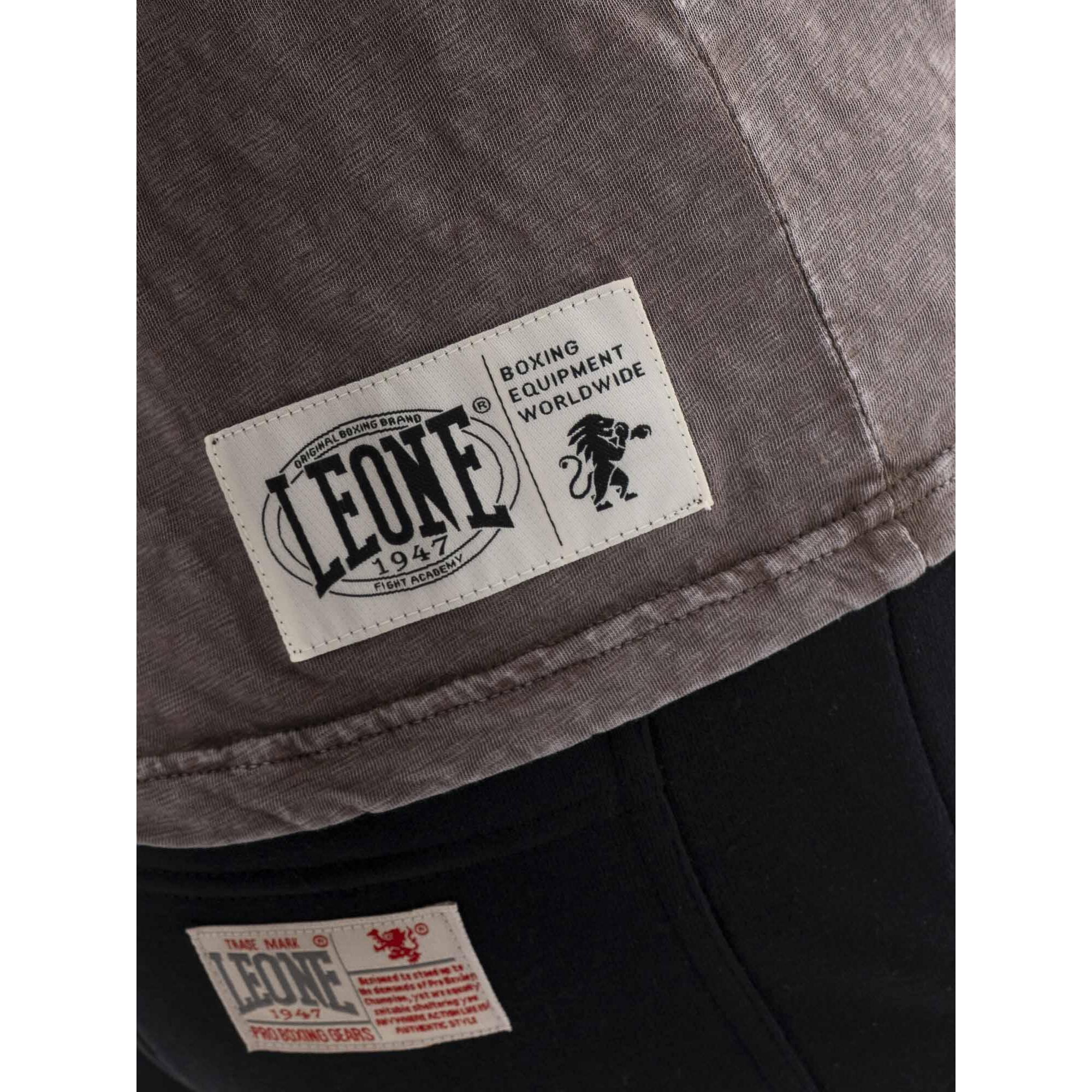 T-shirt uomo a manica lunga, cotone slub, logo piccolo Leone 1947 Vintage Dept.