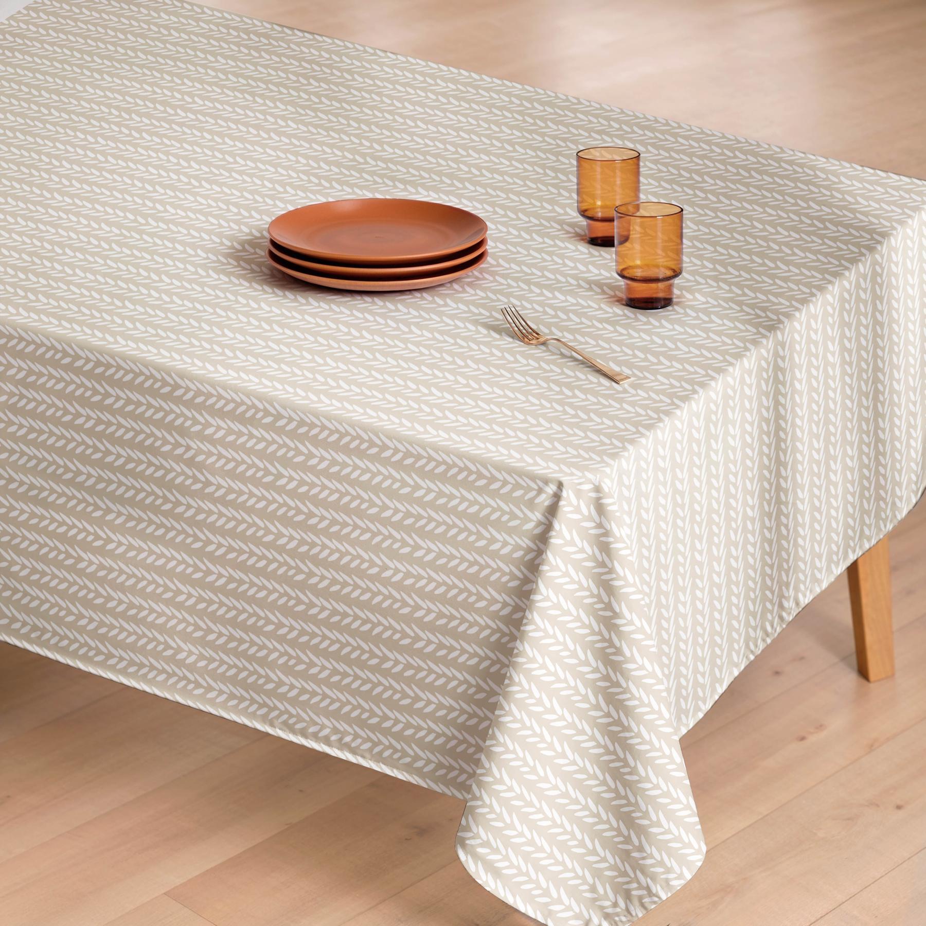 Nappe anti-taches NOAH BEIGE - en 100 % coton