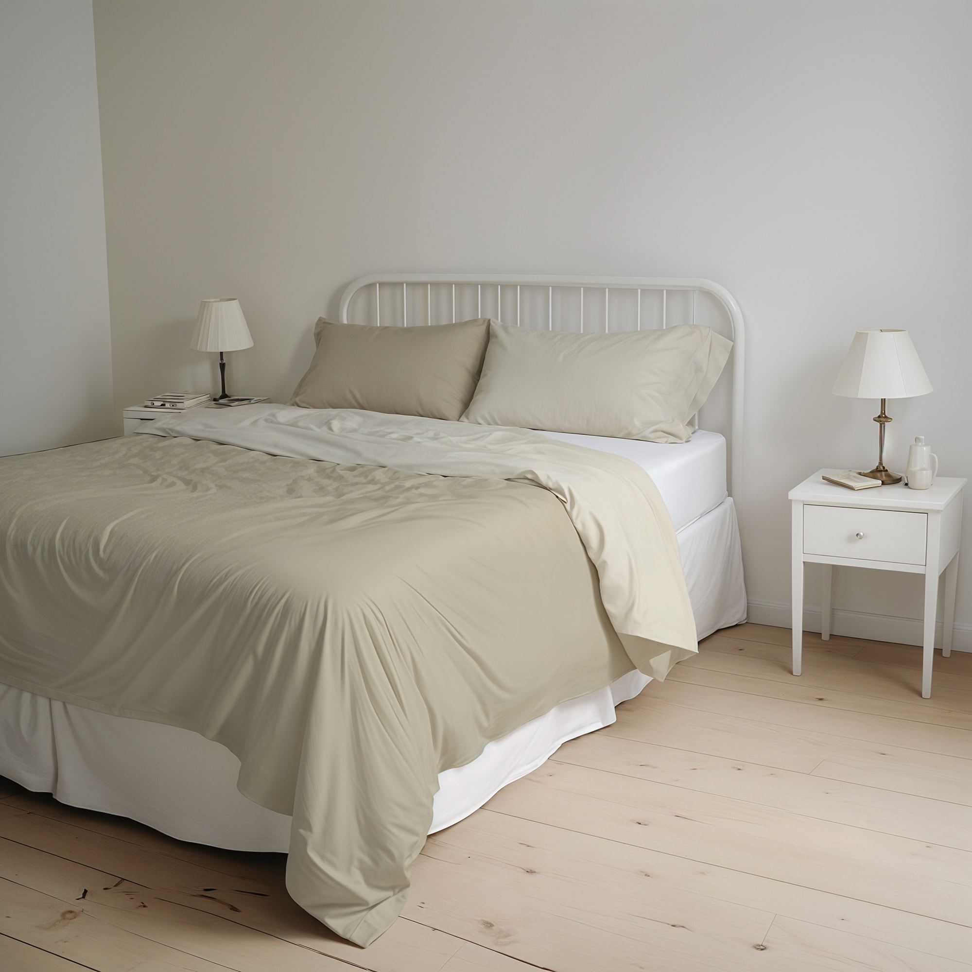 PARURE COPRIPIUMINO NATURAL COLOR, 100% Cotone, Made in Italy - TORTORA/PANNA