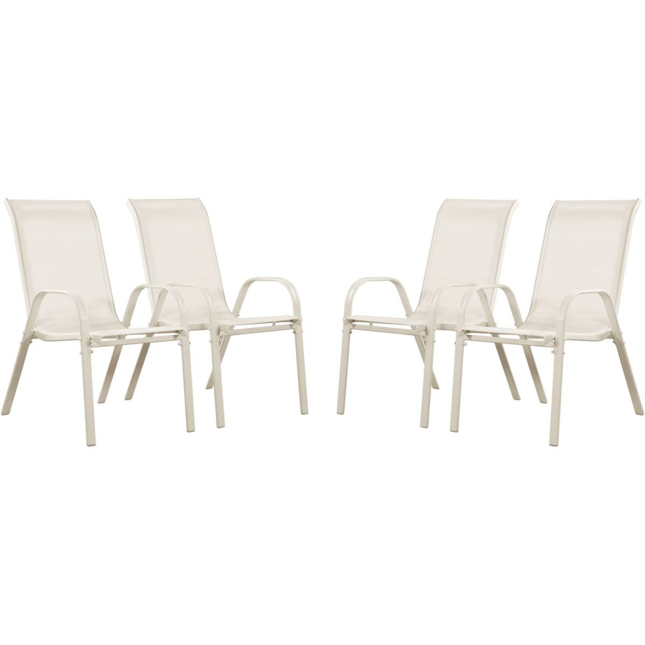 Fauteuil jardin Textilène "Cordoba" - Phoenix - Écru - Lot de 4