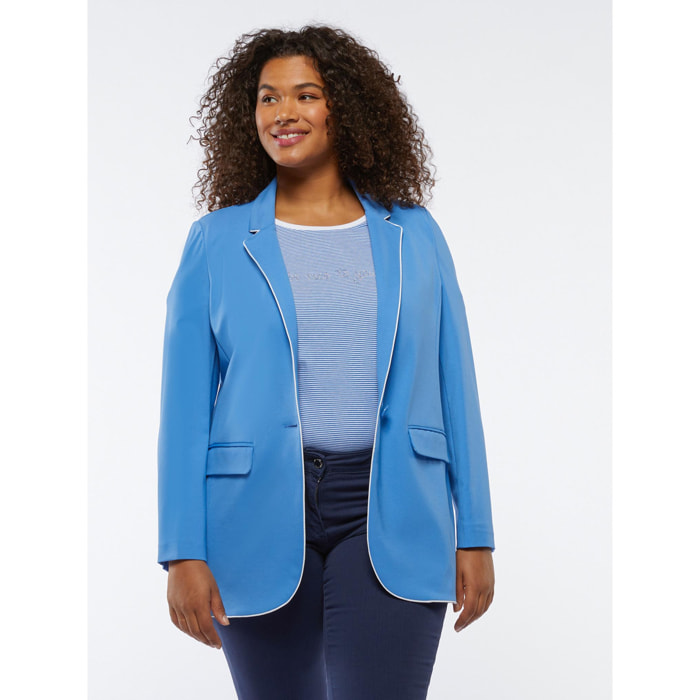 Fiorella Rubino - Blazer con bordi bianchi - Azzurro