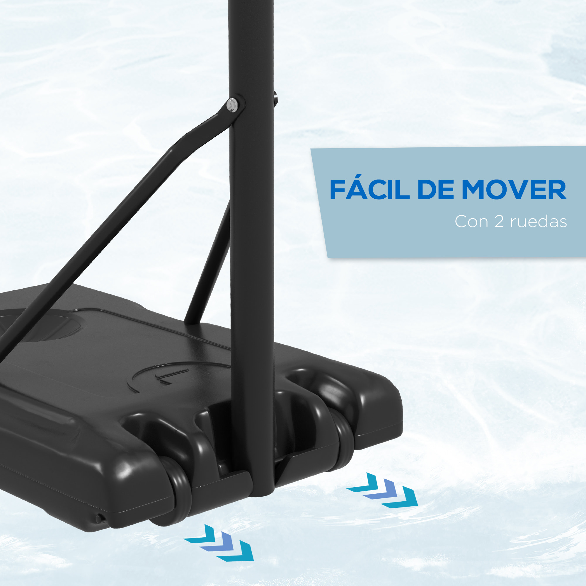 Canasta de Baloncesto de Exterior con Altura Ajustable 235-264 cm Aro de Baloncesto con Soporte Canasta de Baloncesto con Ruedas Base Rellenable Negro