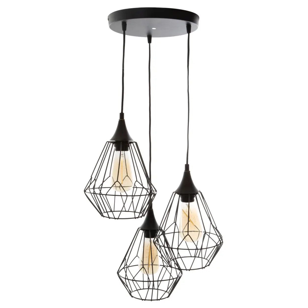 Suspension filaire "Kaore" métal noir D25cm