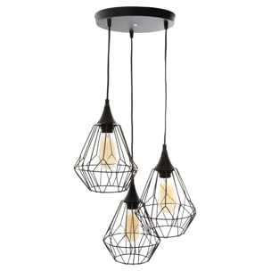 Suspension filaire "Kaore" métal noir D25cm