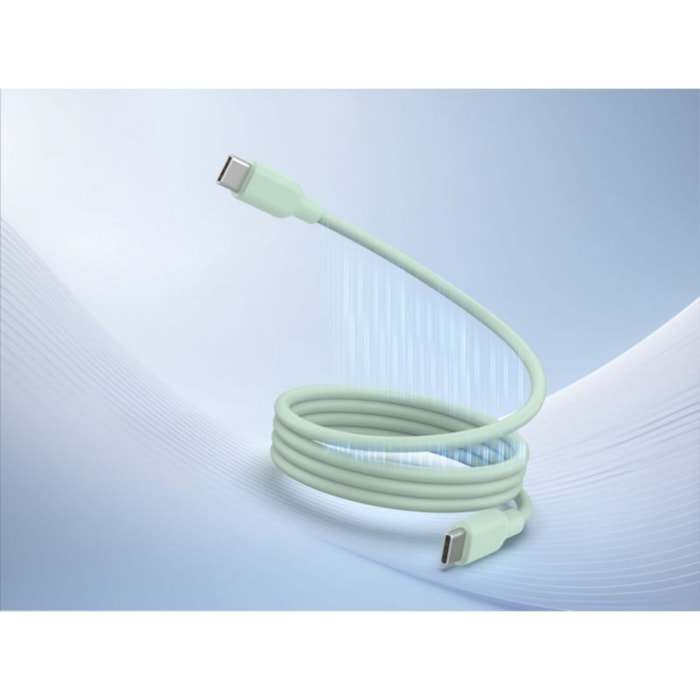 Câble de charge ESSENTIELB vers USB-C silicone magnétique 1M Vert