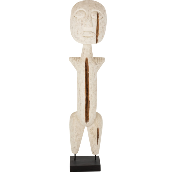 J-Line décoration Personnage Primitif - bois - blanc - extra large
