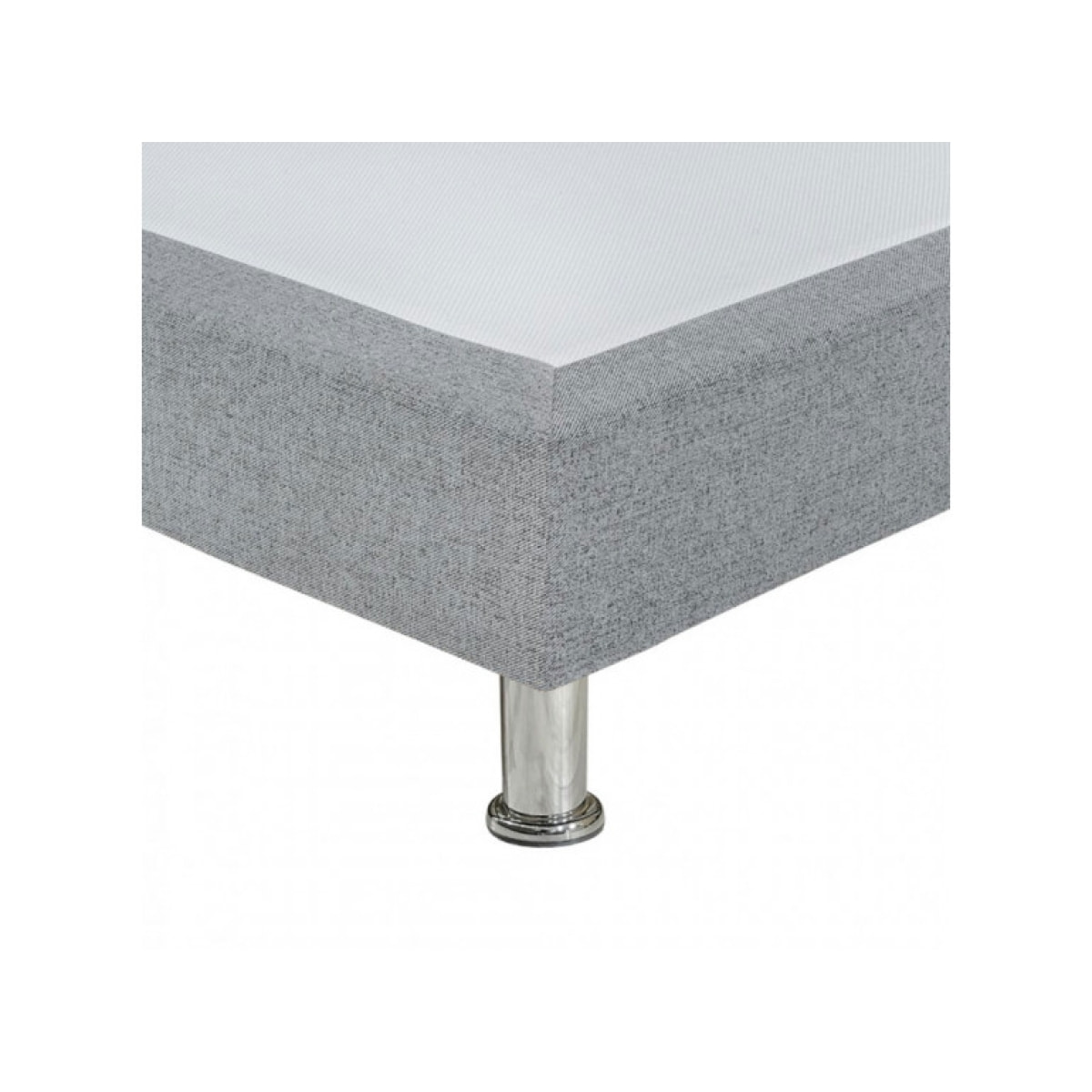 Sommier tapissier en kit 90x190 bois massif et tissu gis clair - LOIRE