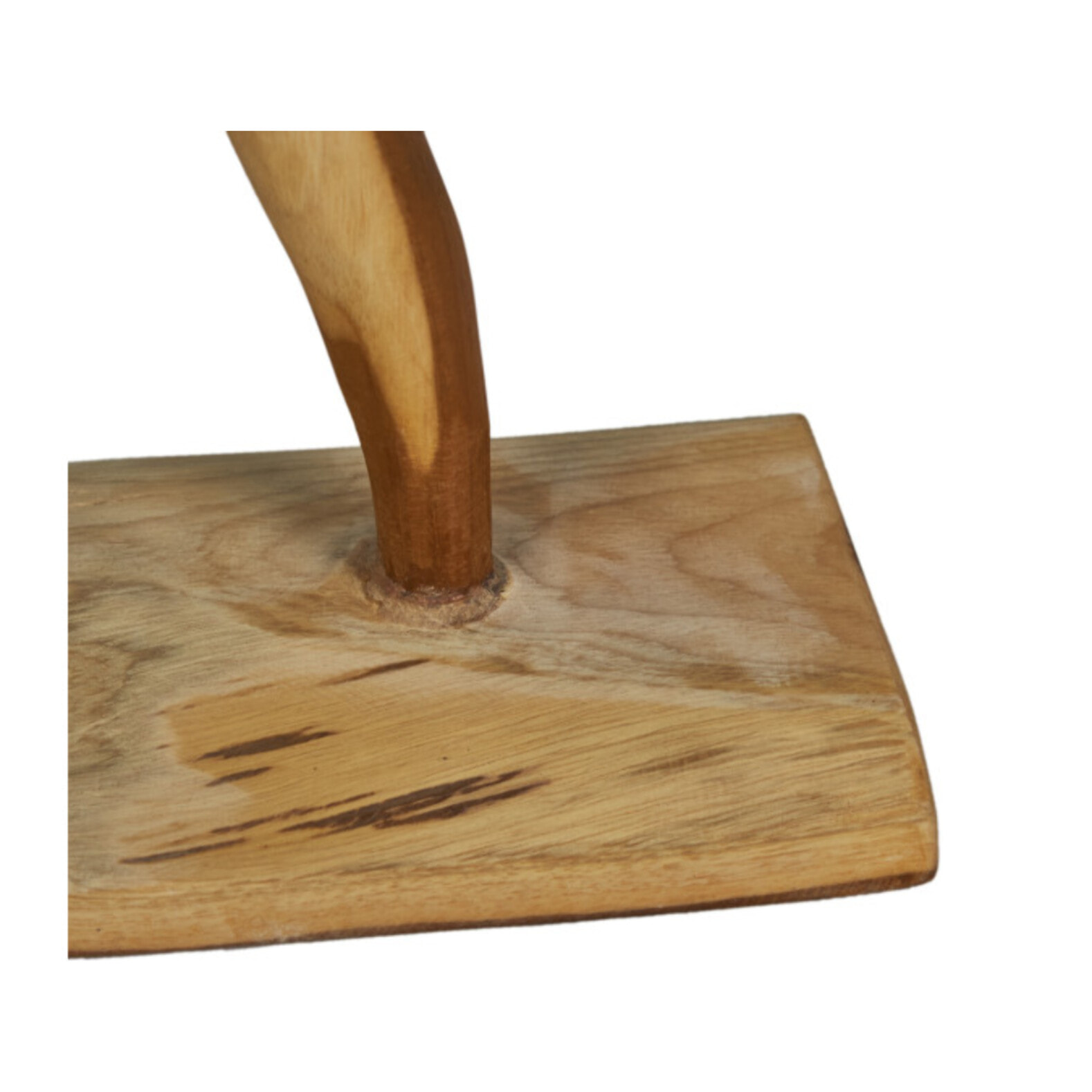 Sculpture Fleur H. 50 cm en Bois de Teck Bicolore avec Socle – GINA