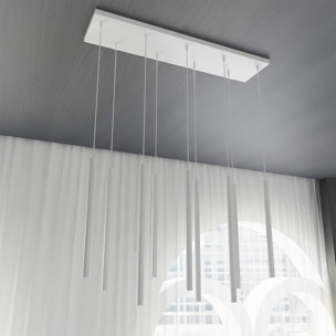 Lampada a sospensione Selter in acciaio bianco opaco