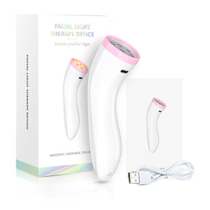 Lampada portatile per la terapia della luce con 5 tipi di luci: rossa, verde, blu, arancione e viola.