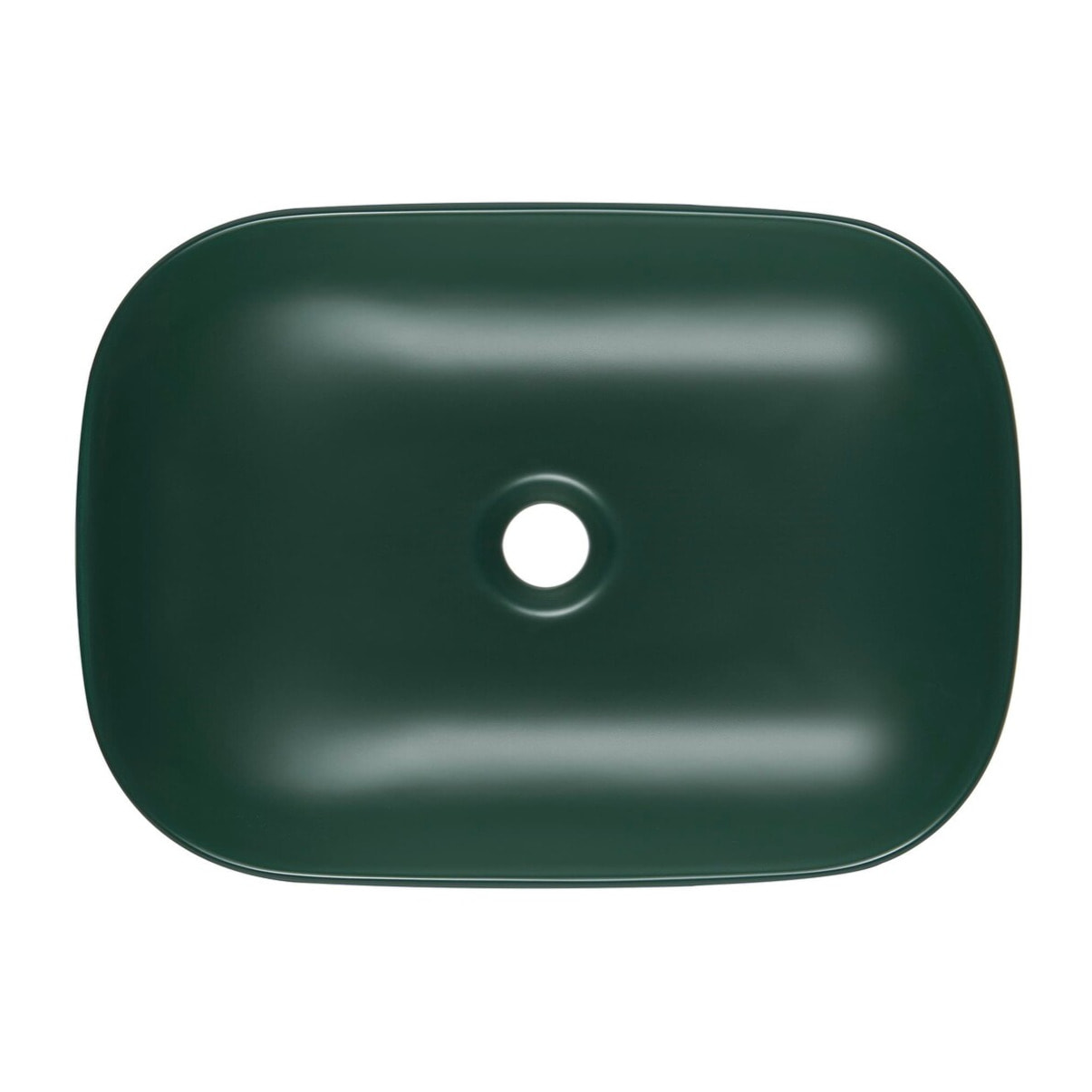Vasque à poser 45,5 x 32,5 cm - vert foncé mat - sans trop-plein - SAT Infinitio
