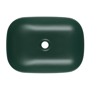 Vasque à poser 45,5 x 32,5 cm - vert foncé mat - sans trop-plein - SAT Infinitio