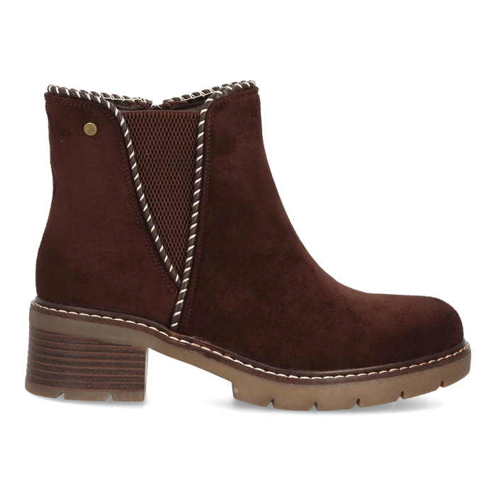 Botines casual con ribete trenzado para mujer