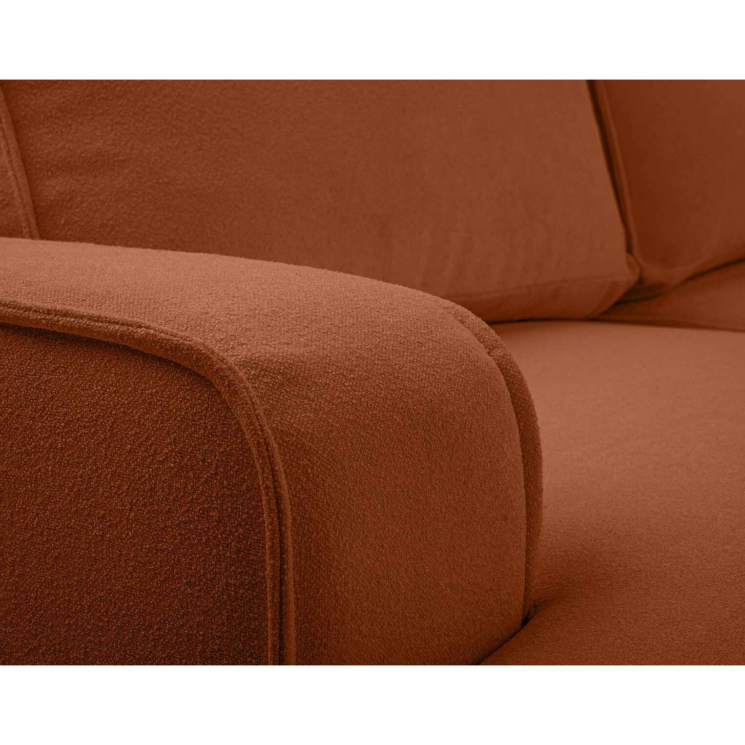 Nessino - canapé d'angle gauche 4 places - convertible avec coffre - en tissu texturé - Terracotta