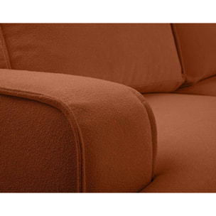 Nessino - canapé d'angle gauche 4 places - convertible avec coffre - en tissu texturé - Terracotta