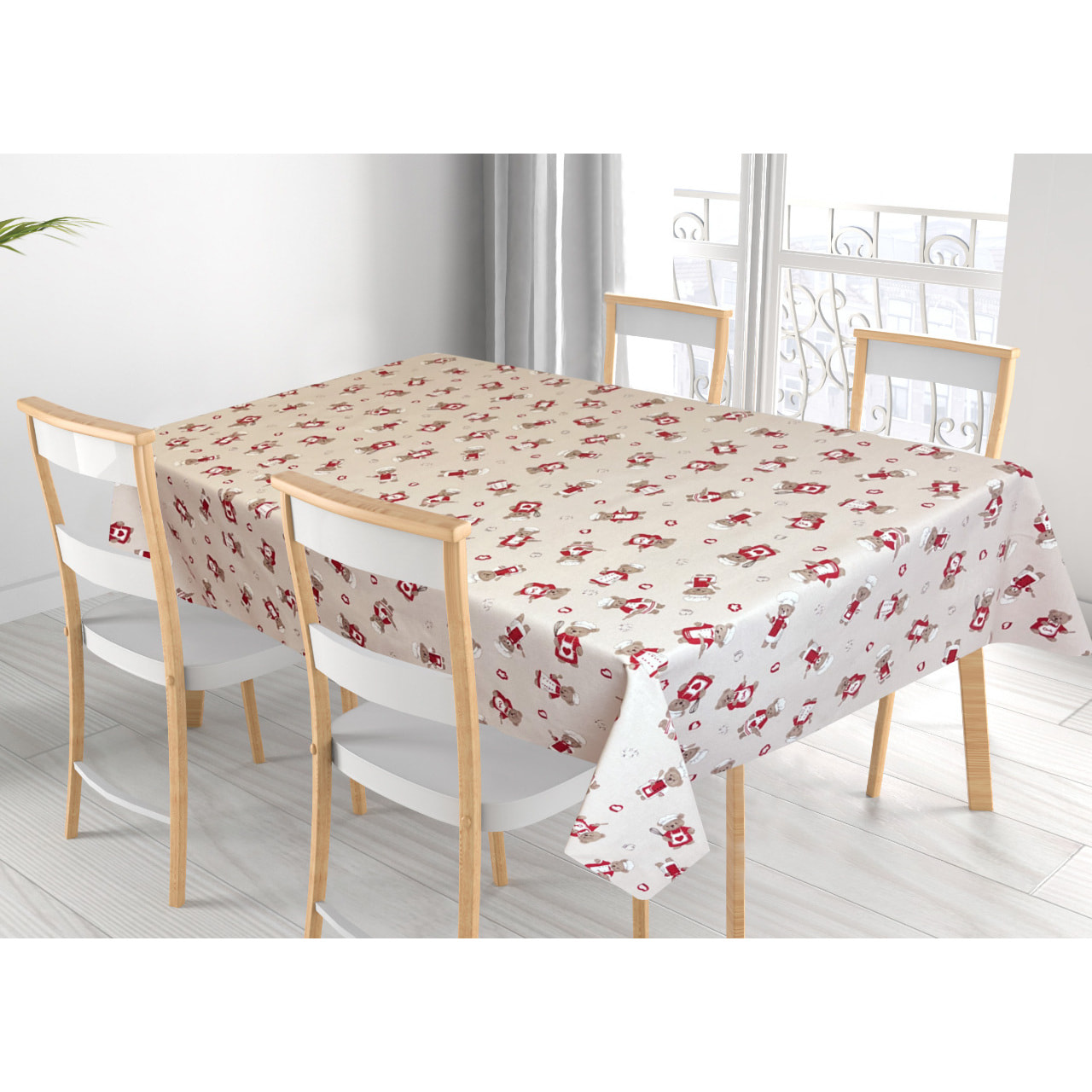 Tovaglia Cucina In 100% Cotone Made In Italy Disegno Orsetti Chef Vari Colori