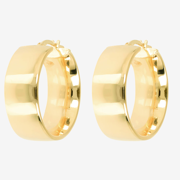 Orecchini a Cerchio in Argento 925 placcato Oro giallo 18Kt