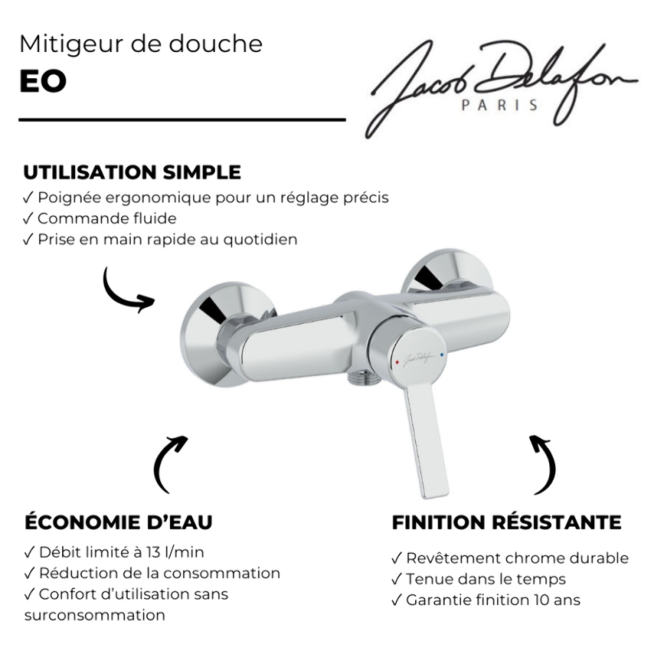 Mitigeur de douche Eo chromé