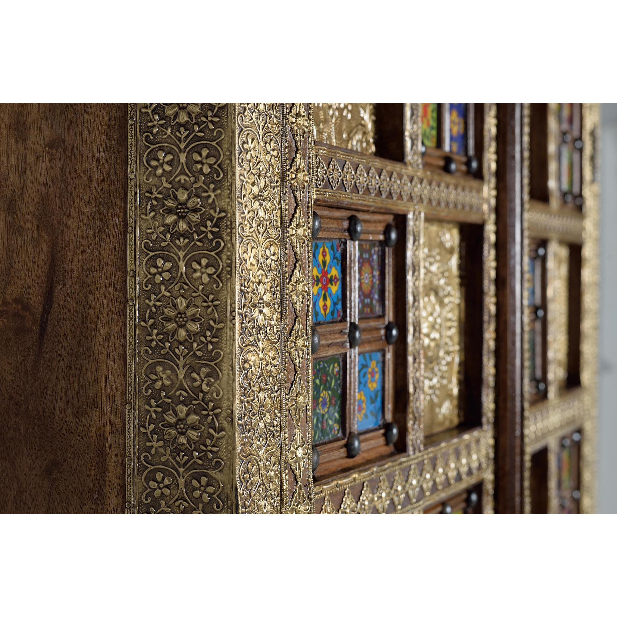 Armario de Madera de Acacia 100 Cm Estilo Artesanal Étnico