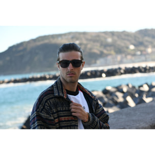 Occhiali da sole OCEAN BEACH WAYFARER - Frente carey e / Ahumada verde mate en el brazo