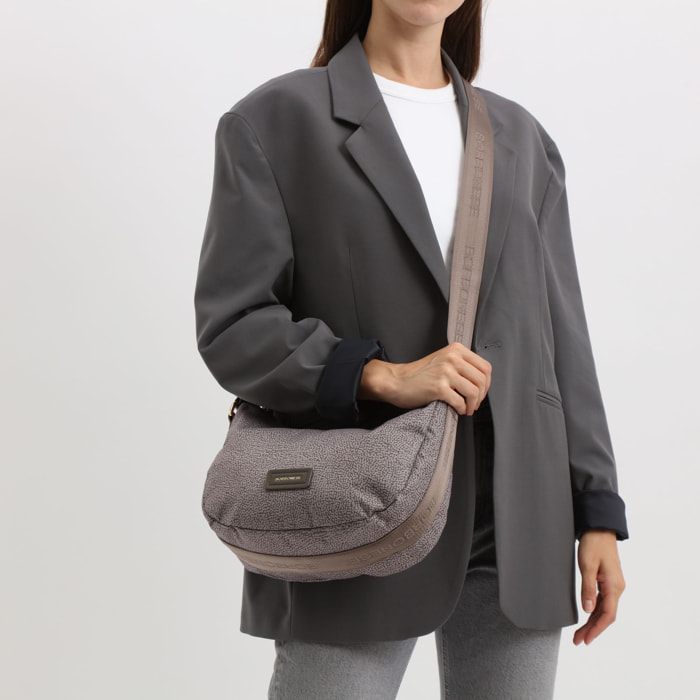 Borsa a tracolla "Luna" Flexos Soft - tortora e marrone