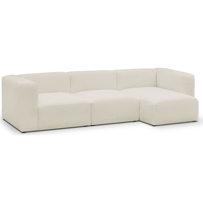 Canapé d'angle à droite modulable 4 places en tissu bouclette - MODULO