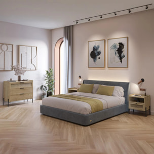 Cómoda Koivu 3 cajones Roble Negro