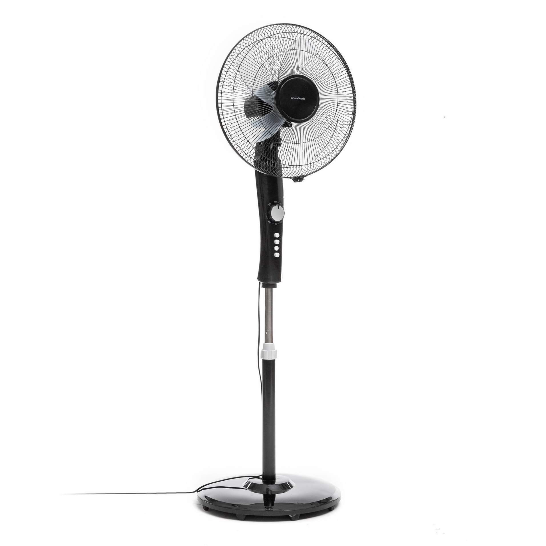 Ventilatore a piantana - nero - 43 x 40 x 118 - 138 cm