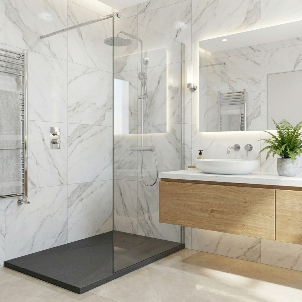 Essential 140x90 cm receveur de douche rectangulaire à poser SMC avec surface effet pierre, gris (CERAES14090DG)
