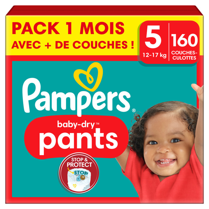 160 Couches-Culottes Baby-Dry, Taille 5, 12-17 kg