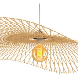 Suspension D100 cm en bambou avec fil noir - Jipi