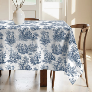 Nappe anti-taches 100% coton Paulo Blue