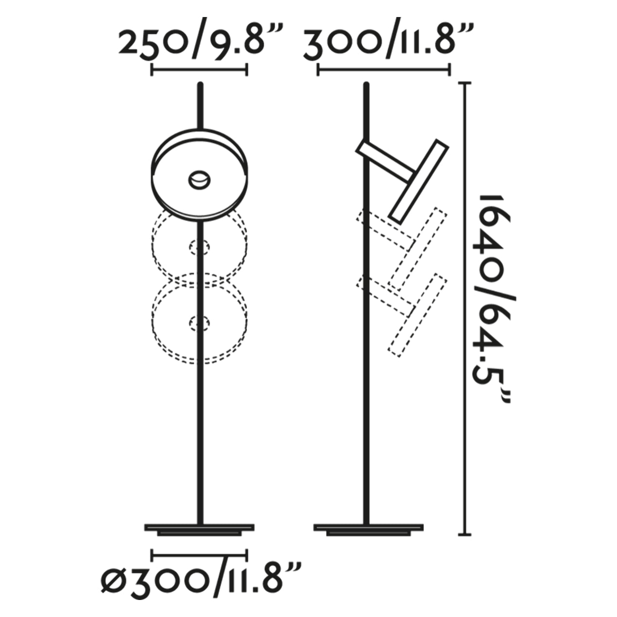 WHIZZ Lampadaire or/noire