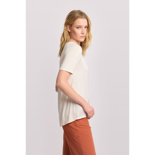 Kocca - T-shirt minimal in viscosa Donna, Tinta unita, Girocollo