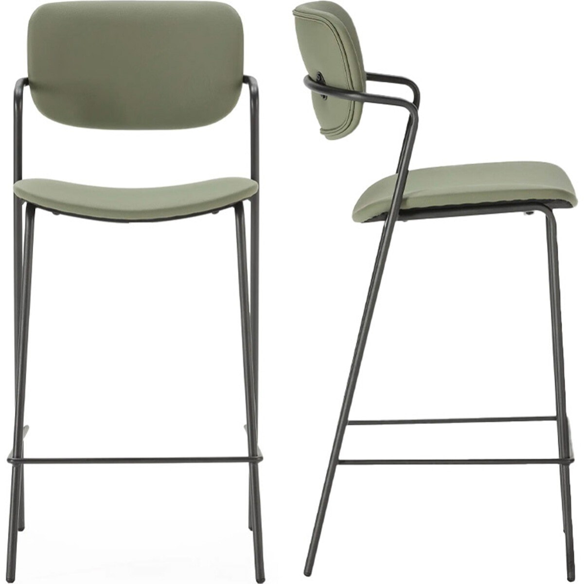 Lot de 2 tabourets en simili - SKANDI