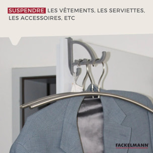 Ensemble de 2 Crochets de porte manteau pour porte Fackelmann Tecno