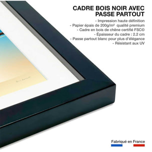 Affiche ville voyage à Paris Affiche sous cadre noir